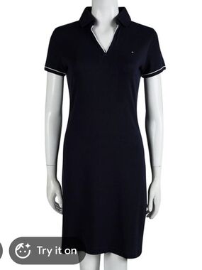 Tommy Hilfiger Black Dress with White Piping
